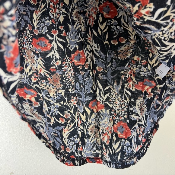 Lucky Brand Floral Print Top - Black, Red, White - Picture 5 of 13